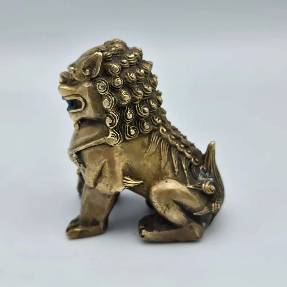 Vintage Solid‎ Brass Mini Foo Dog